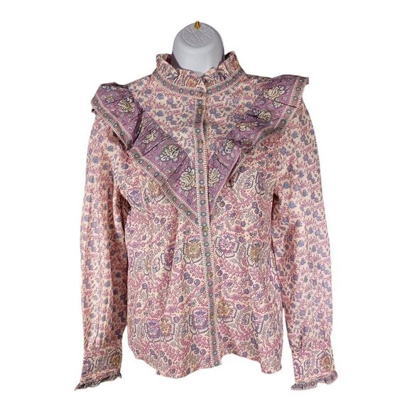 Sezane Tops - Sezane Sea New York Blouse Chemise Gala Emilia Cotton Linen Long Sleeve 38/US 6